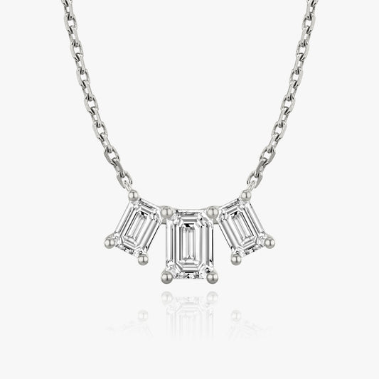 2.0 TCW Emerald-Cut Lab-Grown Diamond Trio Necklace