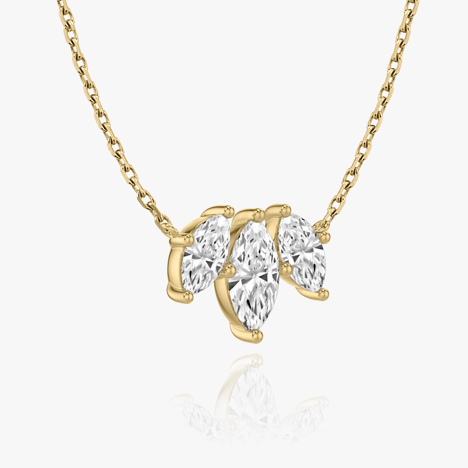 2.0 TCW Marquise Cut Lab-Grown Diamond Trio Necklace