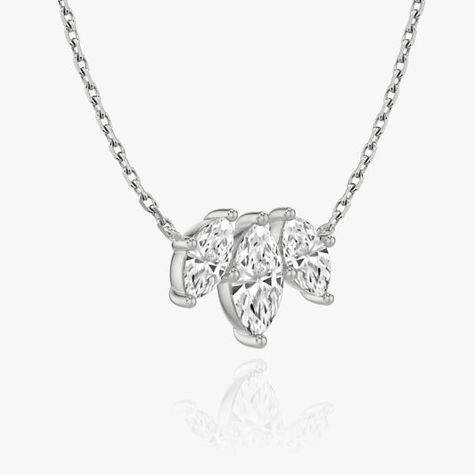 2.0 TCW Marquise Cut Lab-Grown Diamond Trio Necklace