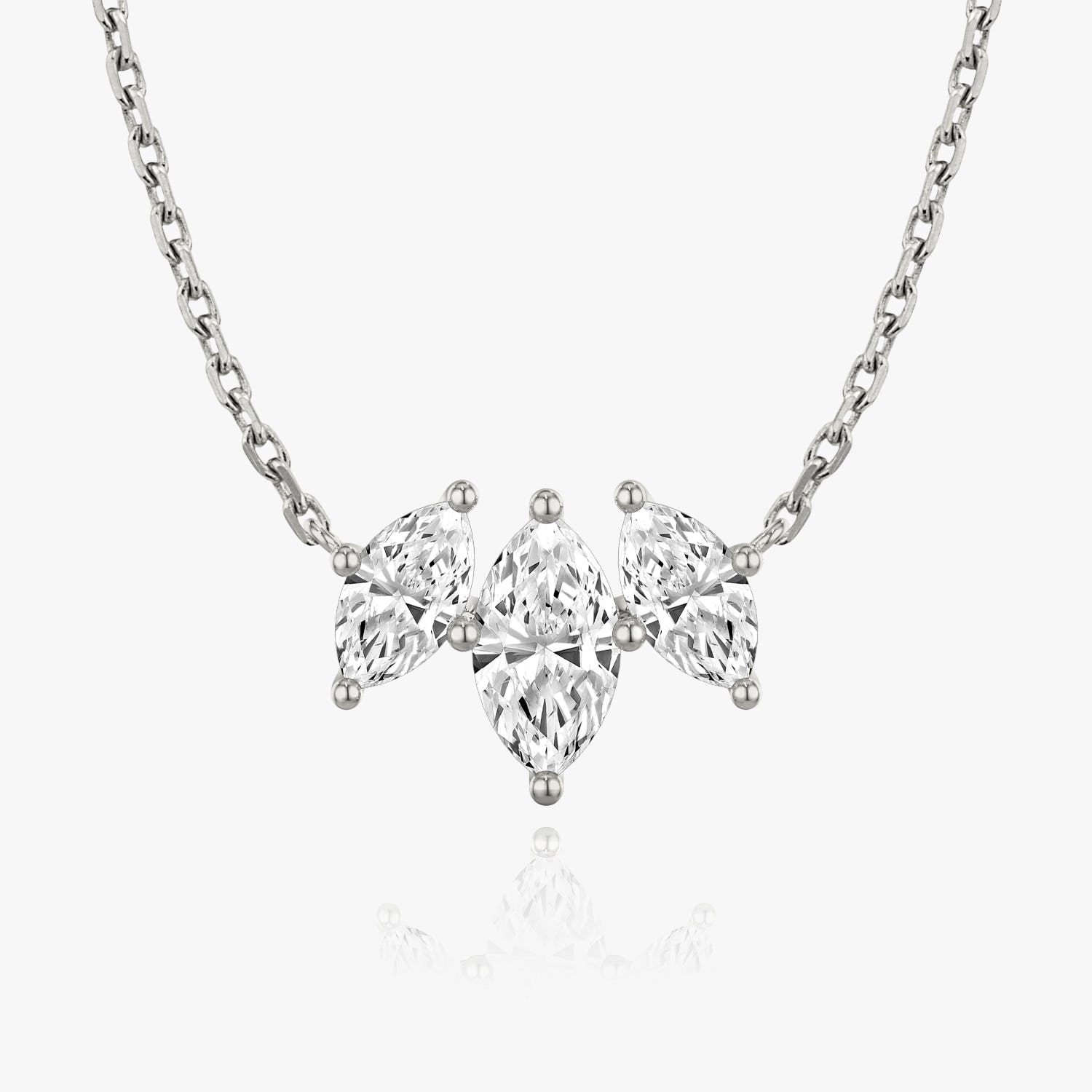 2.0 TCW Marquise Cut Lab-Grown Diamond Trio Necklace