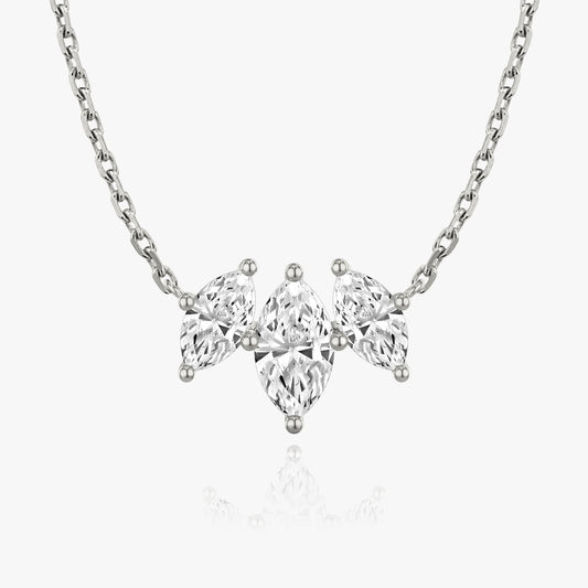 2.0 TCW Marquise Cut Lab-Grown Diamond Trio Necklace