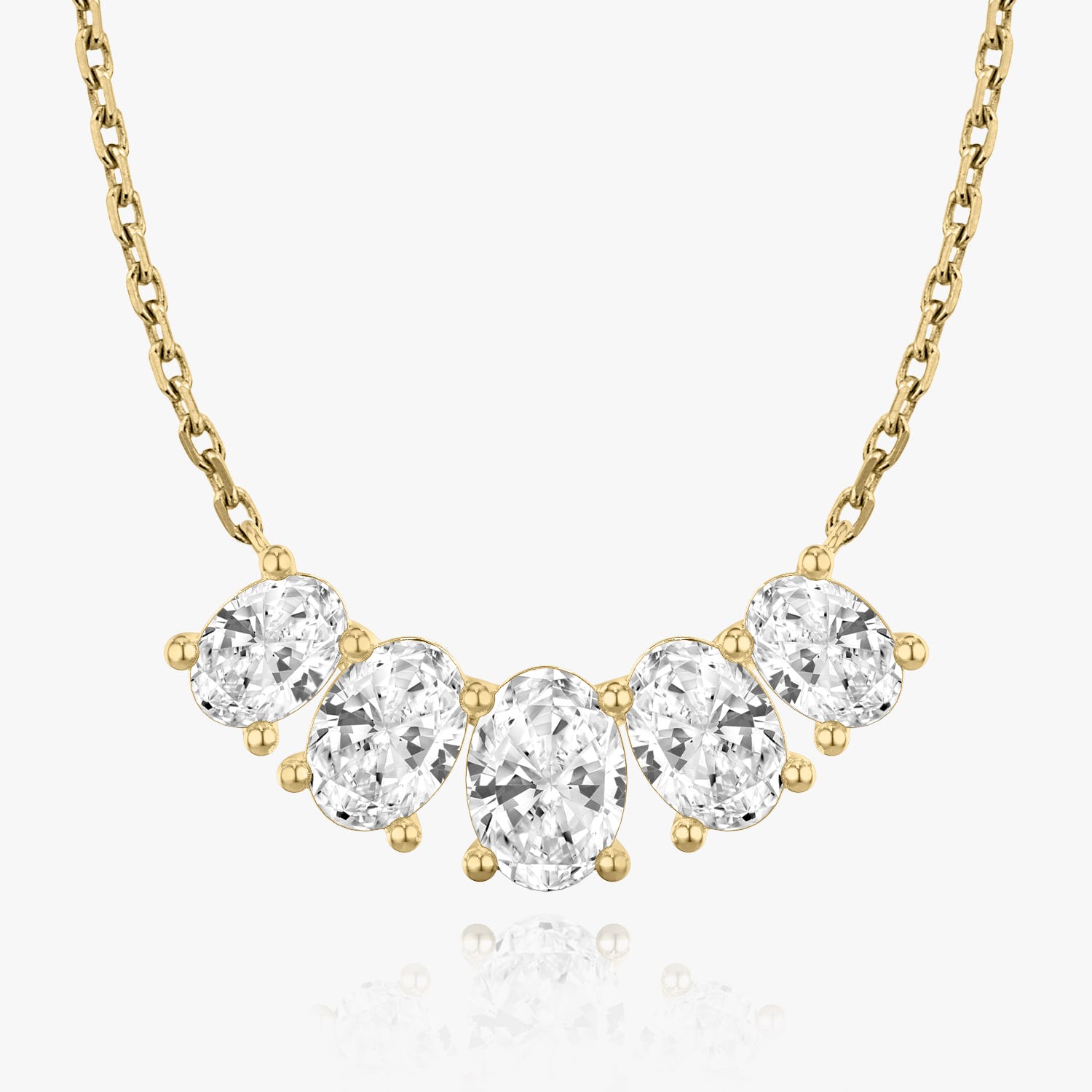 3.50 TCW Oval Lab-Grown Diamond Five Stone Necklace