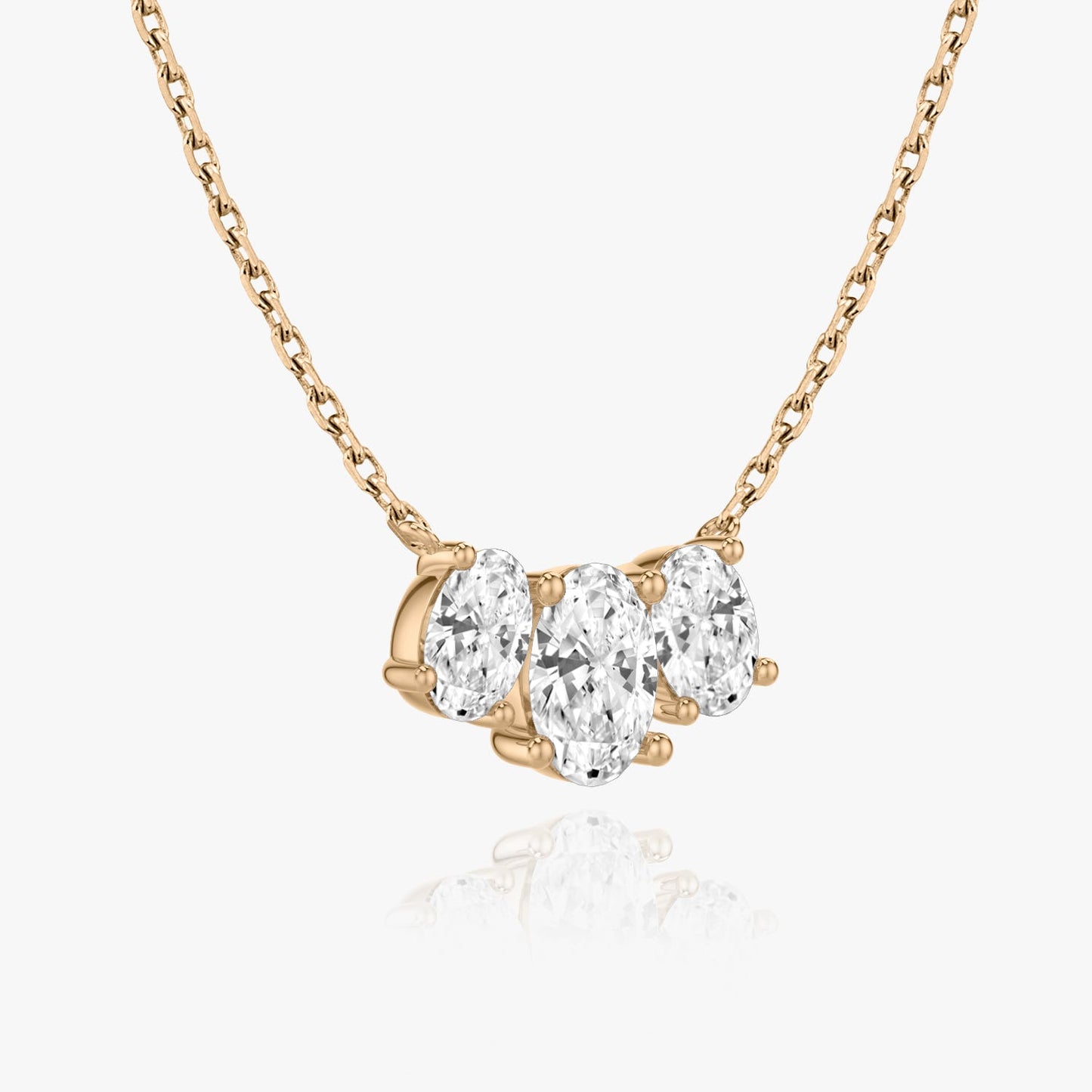 2.0 TCW Oval Lab-Created Diamond Trio Necklace 8