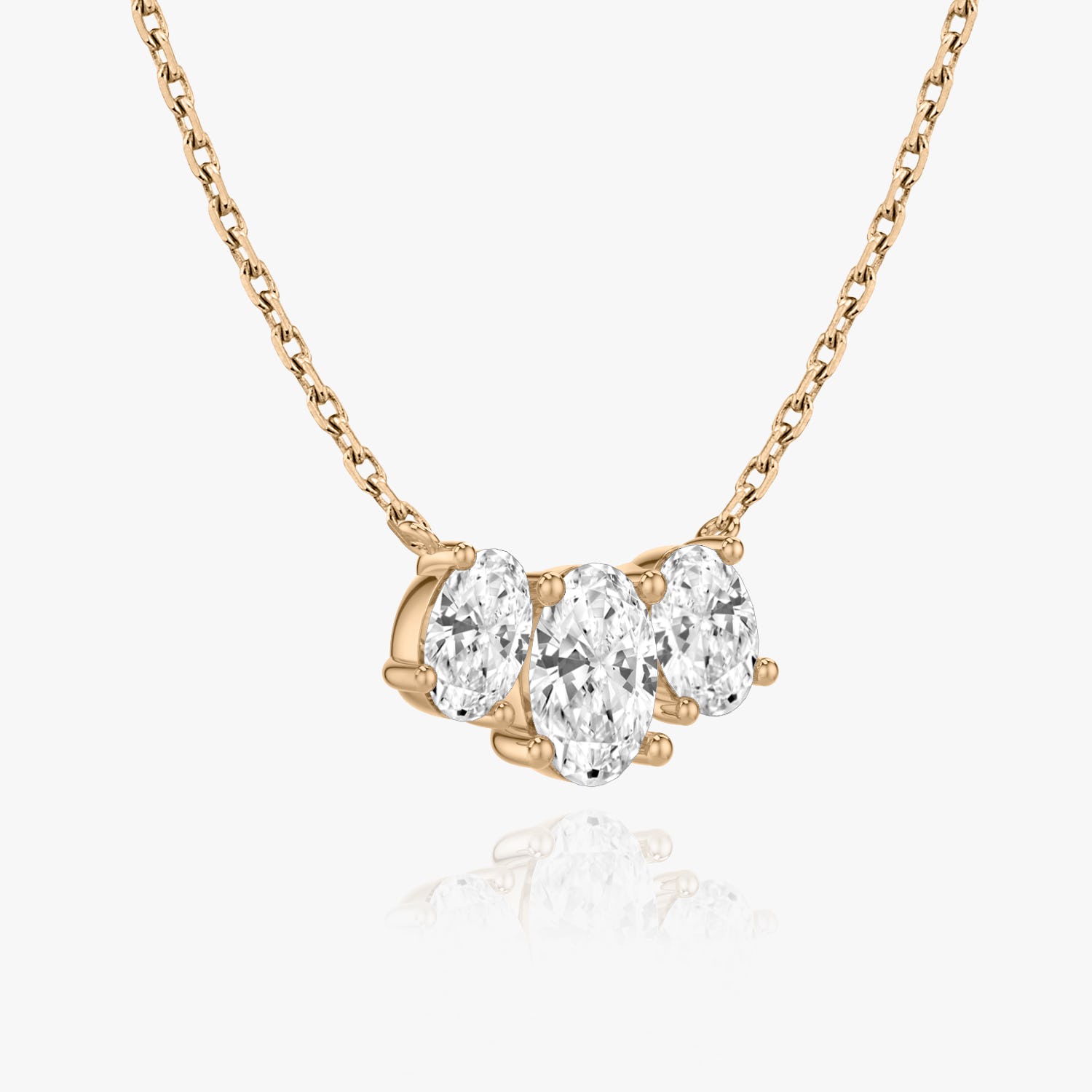 2.0 TCW Oval Lab-Created Diamond Trio Necklace 8