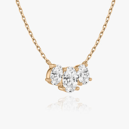 2.0 TCW Oval Lab-Created Diamond Trio Necklace 8