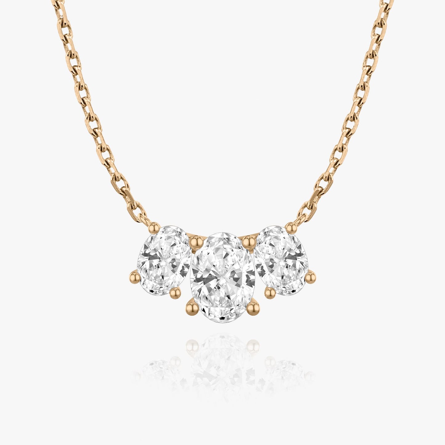 2.0 TCW Oval Lab-Created Diamond Trio Necklace 6
