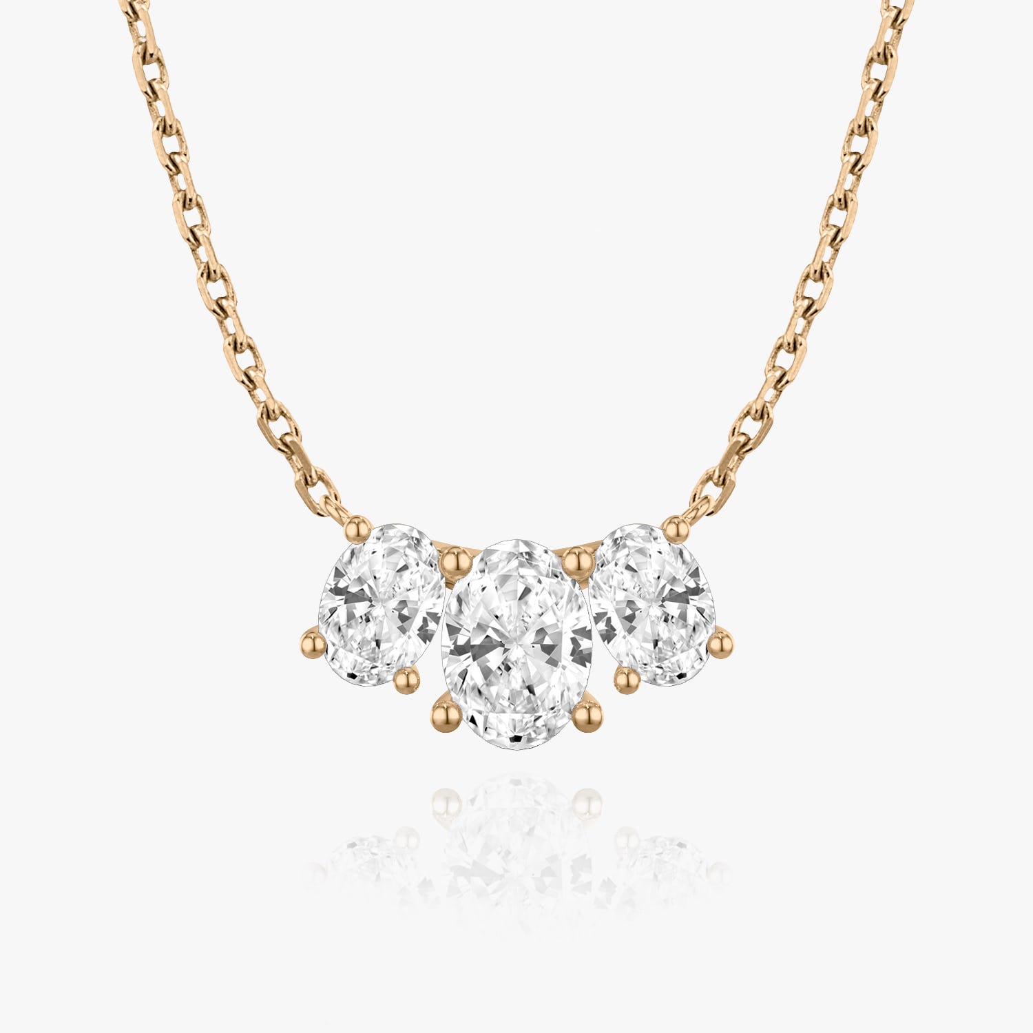 2.0 TCW Oval Lab-Created Diamond Trio Necklace 6