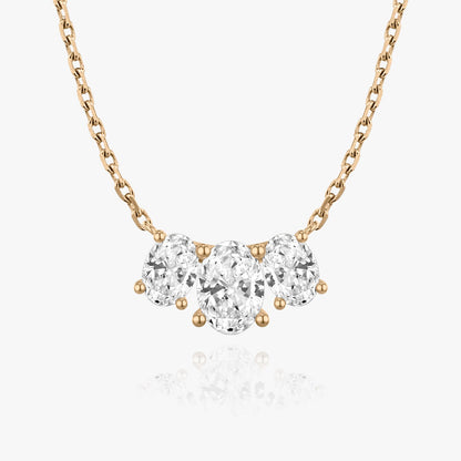 2.0 TCW Oval Lab-Created Diamond Trio Necklace 6
