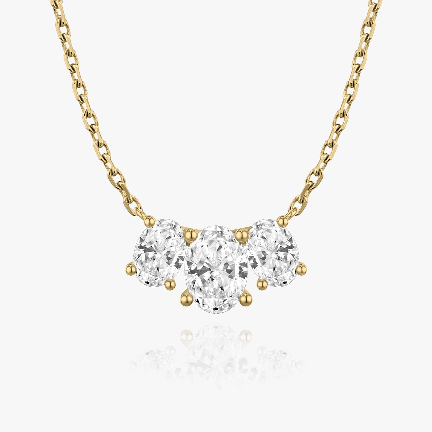 2.0 TCW Oval Lab-Created Diamond Trio Necklace 3