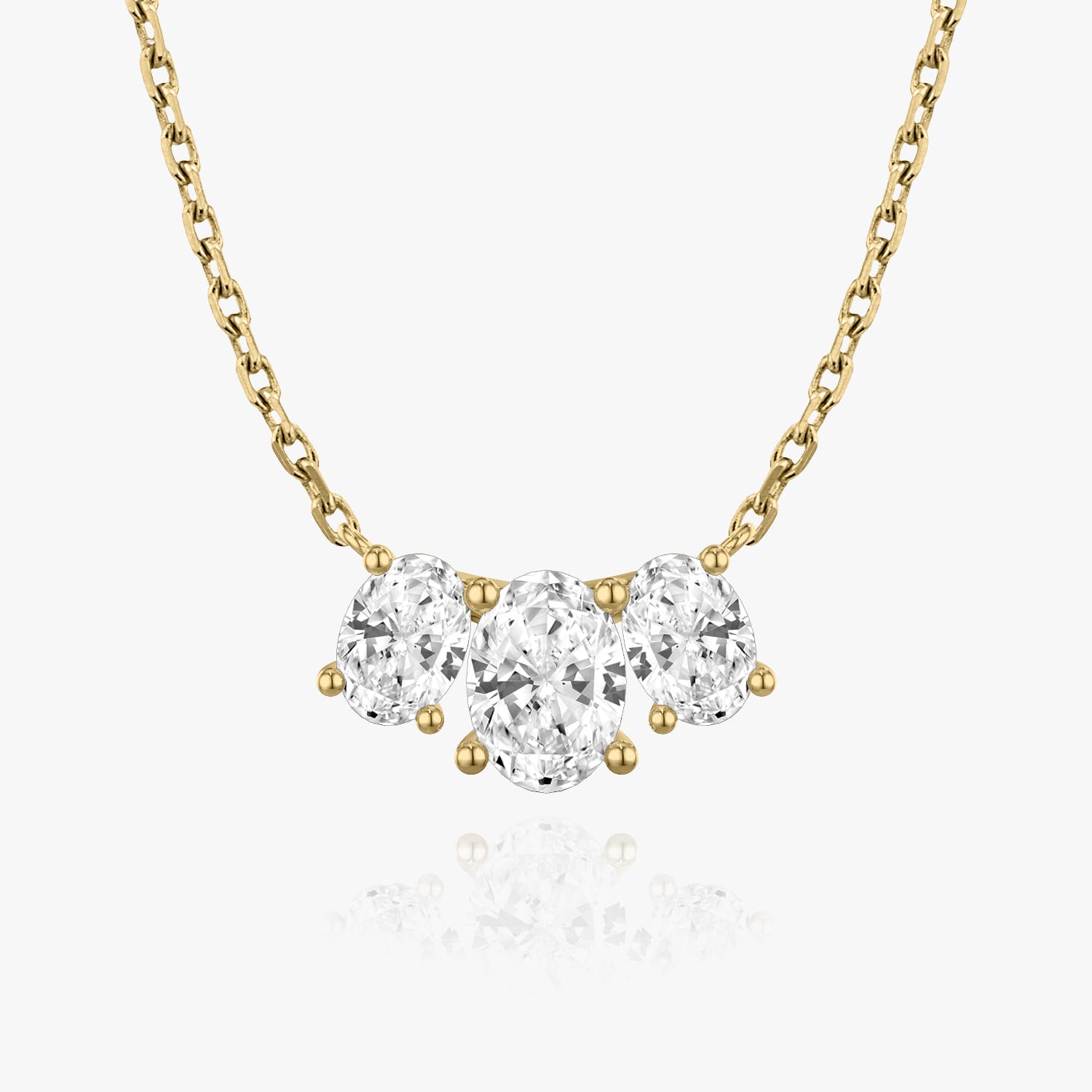 2.0 TCW Oval Lab-Created Diamond Trio Necklace 3