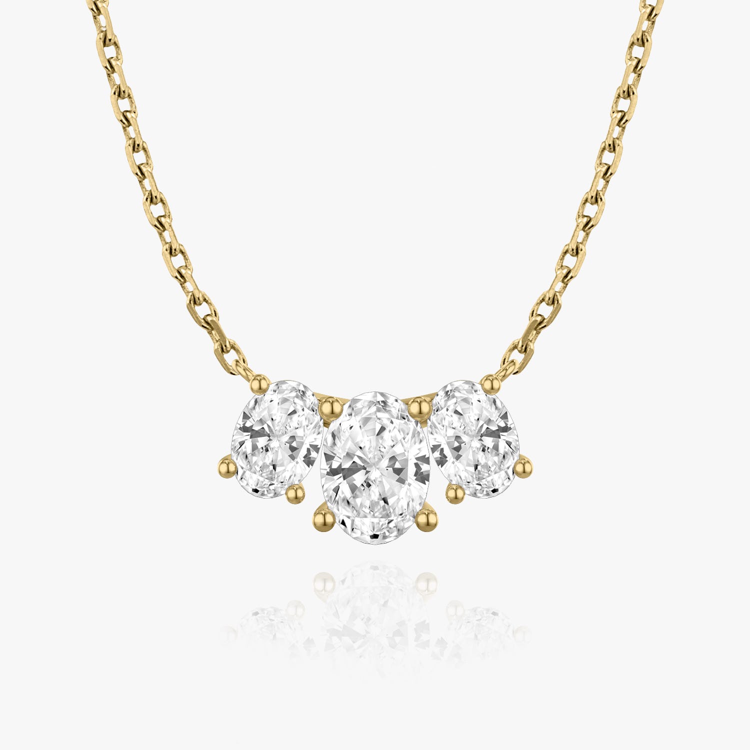 2.0 TCW Oval Lab-Created Diamond Trio Necklace