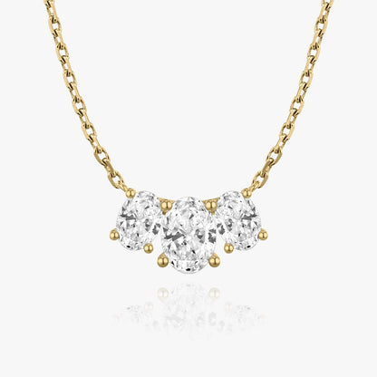 2.0 TCW Oval Lab-Created Diamond Trio Necklace 3