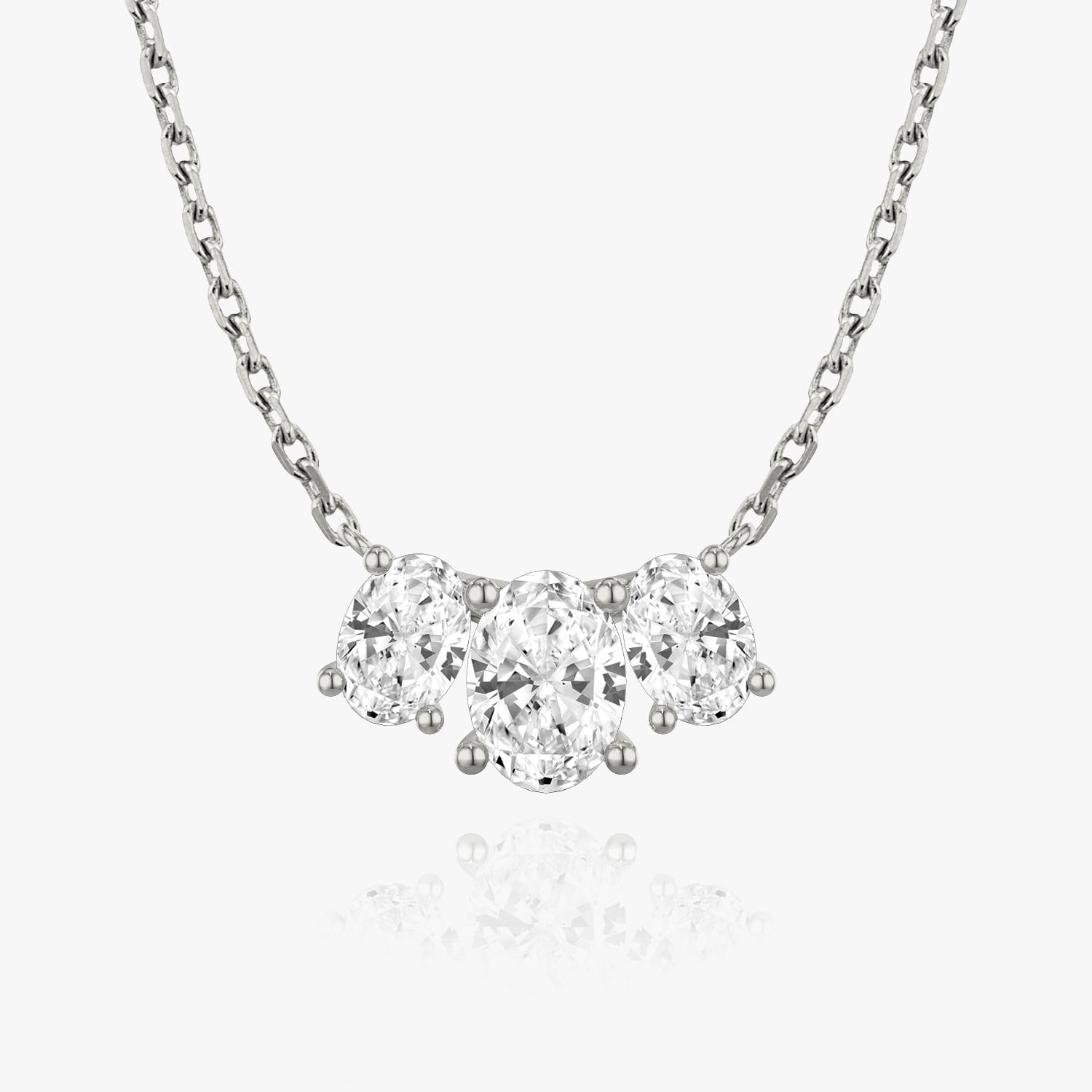 2.0 TCW Oval Lab-Created Diamond Trio Necklace