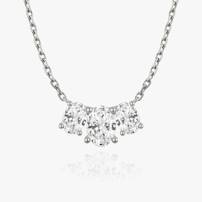 2.0 TCW Oval Lab-Created Diamond Trio Necklace 1