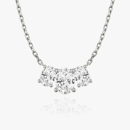 2.0 TCW Oval Lab-Created Diamond Trio Necklace