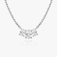 Load image into Gallery viewer, 1.0 TCW Oval Lab-Grown Diamond Three Stone Necklace
