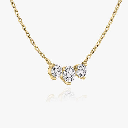 Three Stone- 1.0 CT Round Moissanite Necklace