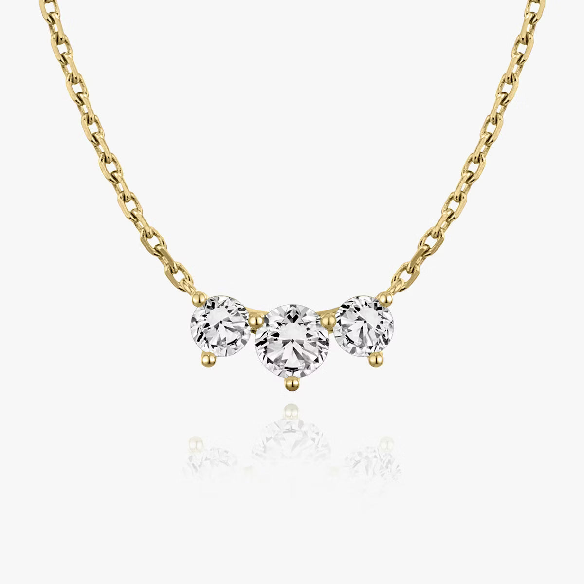 Three Stone- 1.0 CT Round Moissanite Necklace