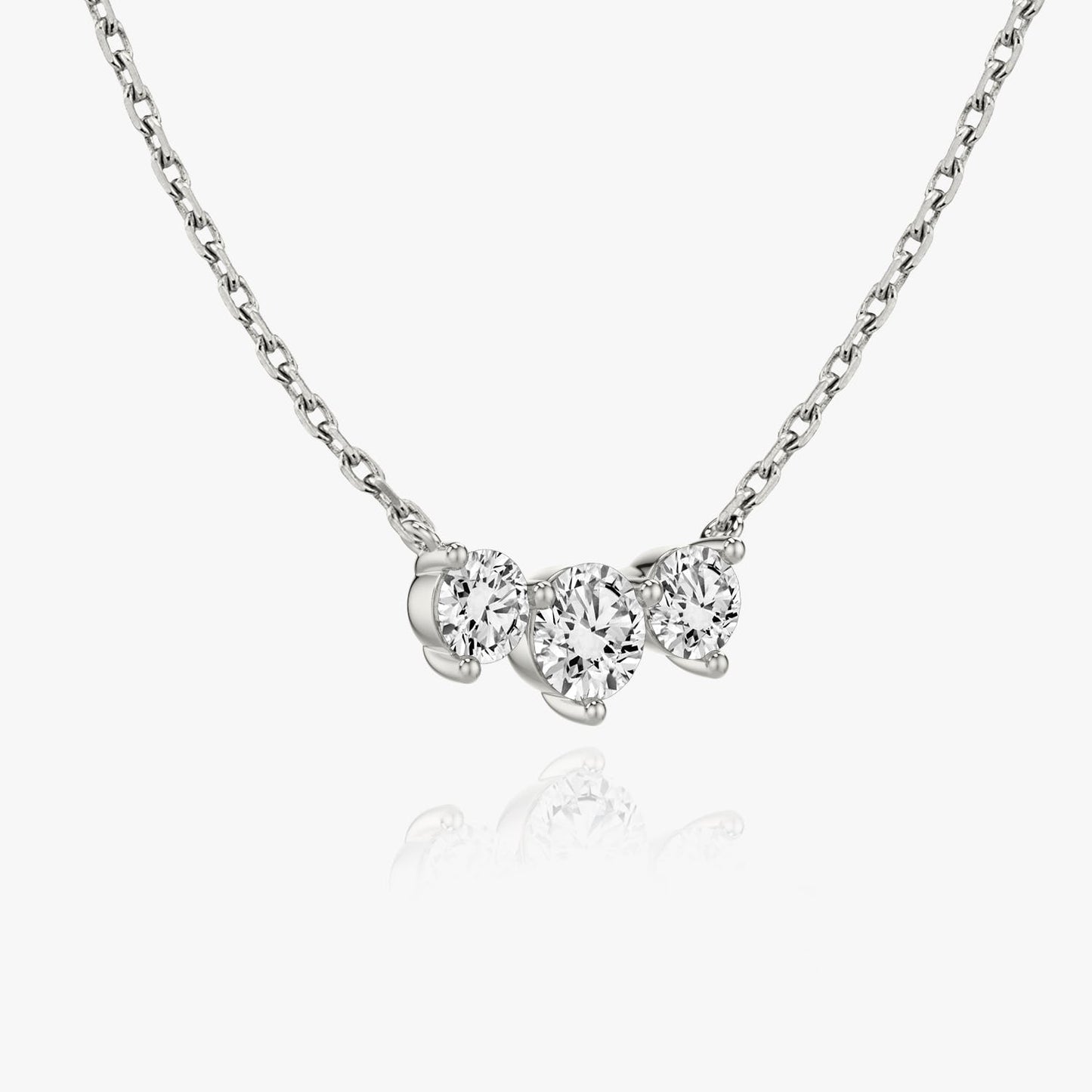 1.0 TCW Round Lab-Grown Diamond Trio Necklace 3