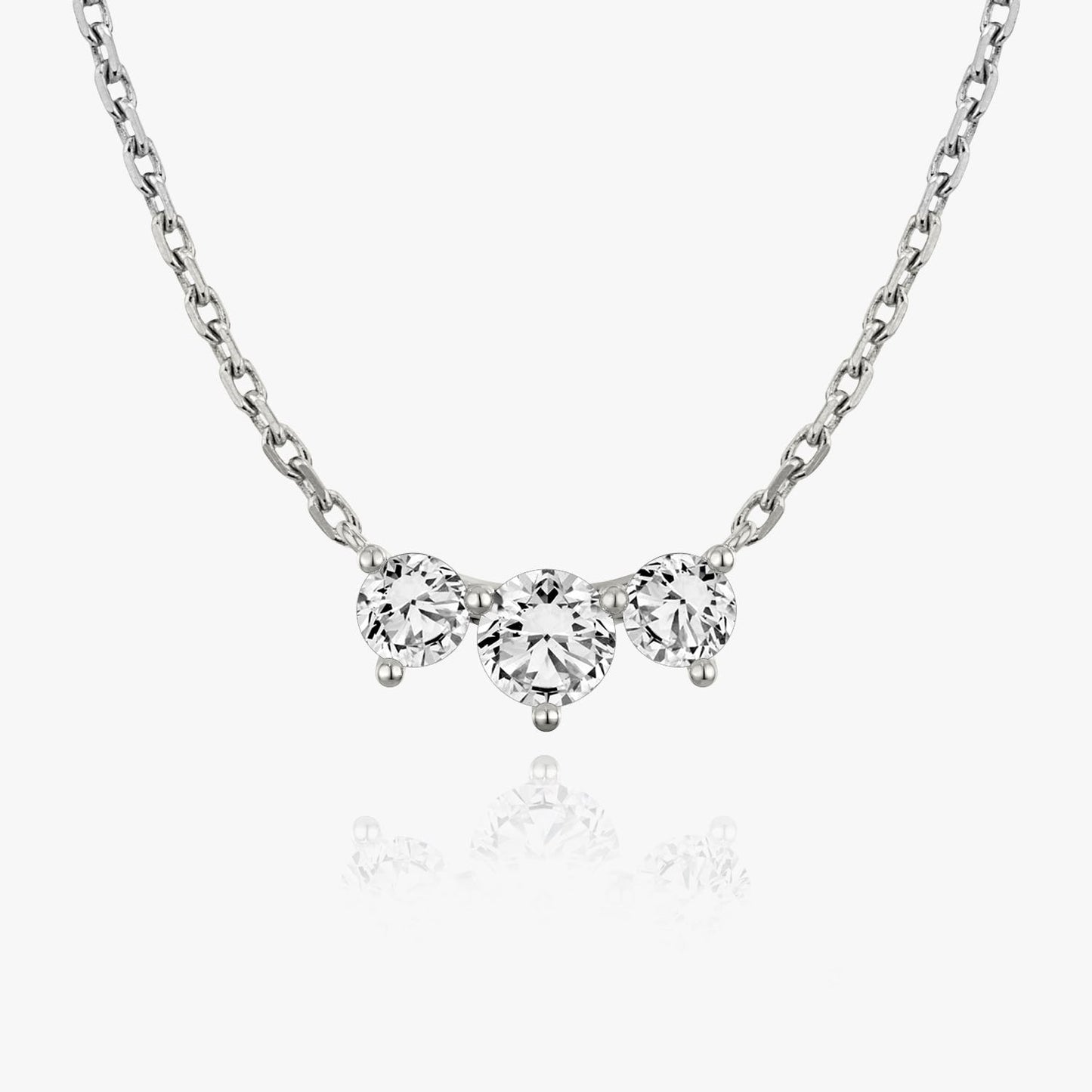 1.0 TCW Round Lab-Grown Diamond Trio Necklace 2