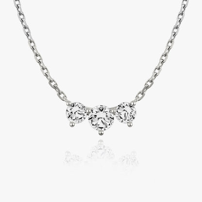 1.0 TCW Round Lab-Grown Diamond Trio Necklace 2