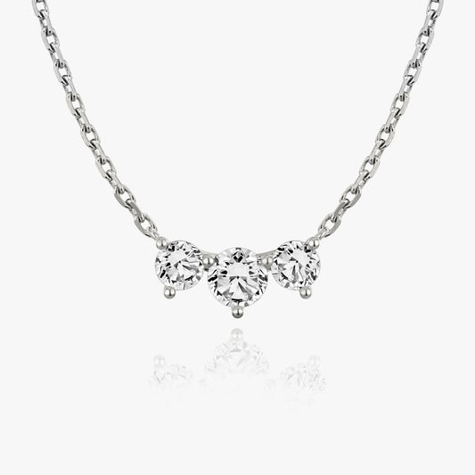 1.0 TCW Round Lab-Grown Diamond Trio Necklace