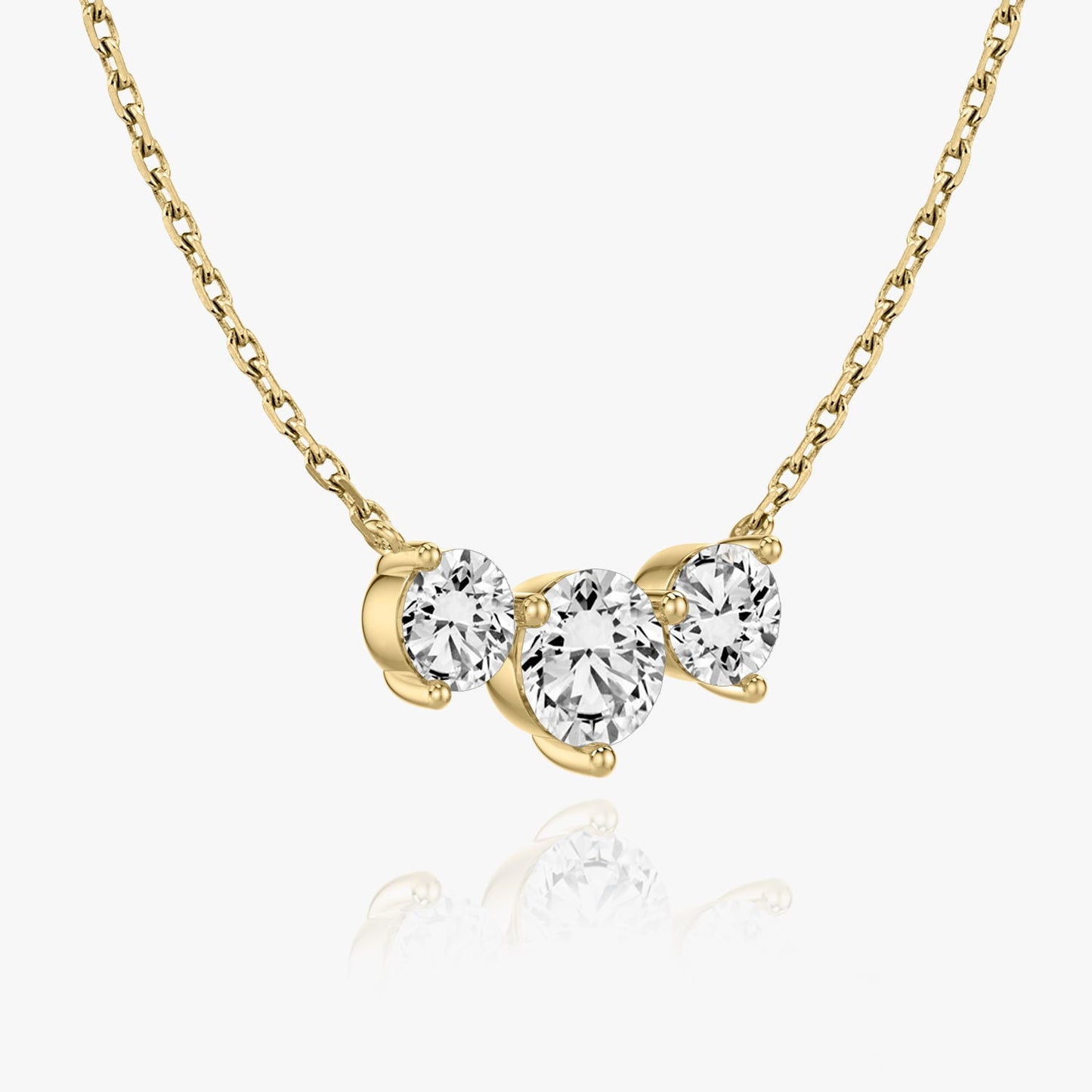 Dazzling 2.0 TCW Round Lab-Grown Diamond Triad Necklace 5