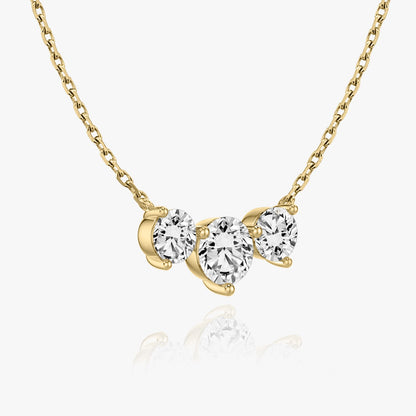 Dazzling 2.0 TCW Round Lab-Grown Diamond Triad Necklace 5