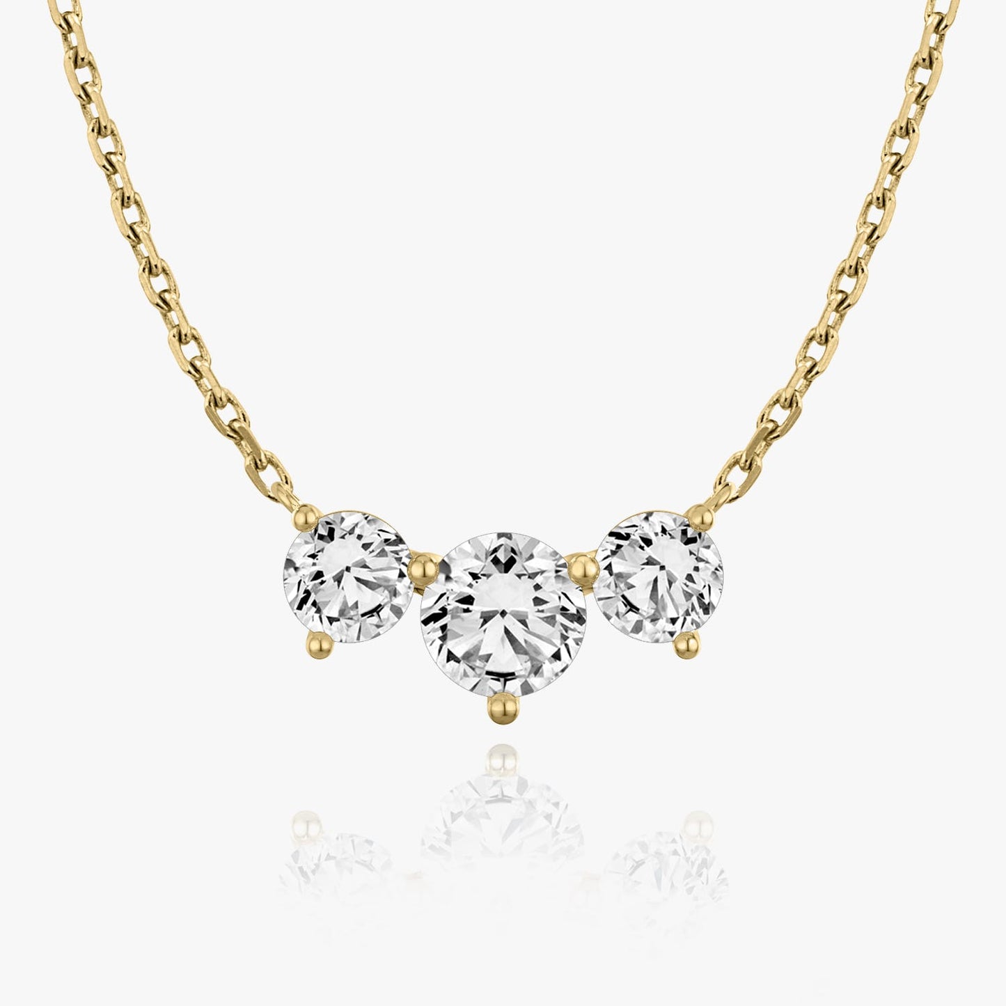 Dazzling 2.0 TCW Round Lab-Grown Diamond Triad Necklace 4