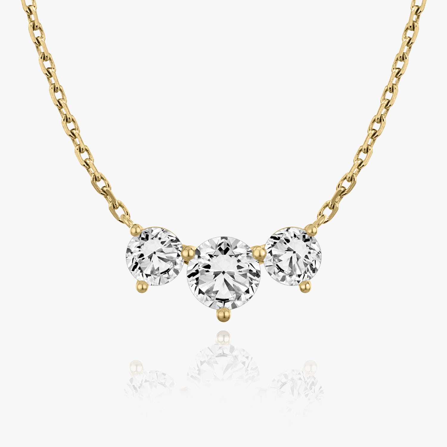 Dazzling 2.0 TCW Round Lab-Grown Diamond Triad Necklace 4