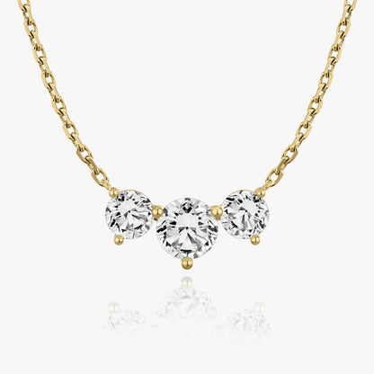 Dazzling 2.0 TCW Round Lab-Grown Diamond Triad Necklace 4