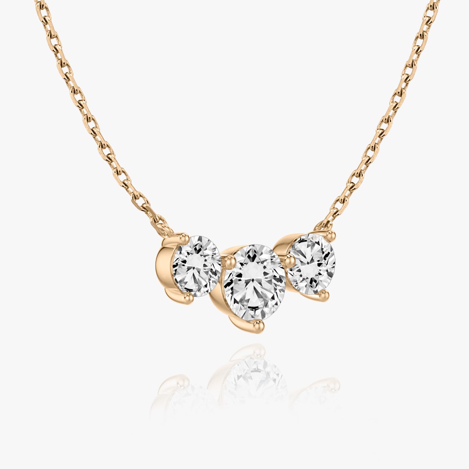 Dazzling 2.0 TCW Round Lab-Grown Diamond Triad Necklace 8