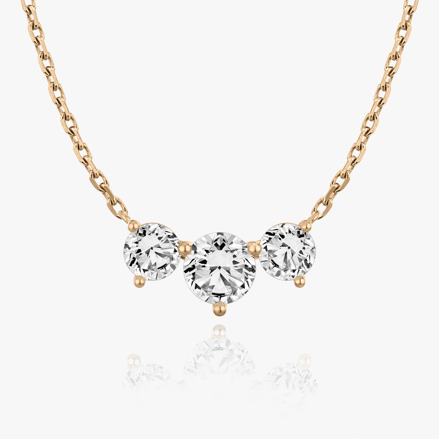 Dazzling 2.0 TCW Round Lab-Grown Diamond Triad Necklace 7