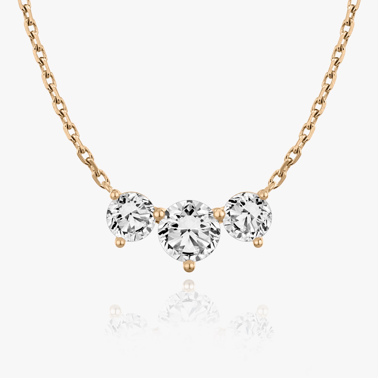Dazzling 2.0 TCW Round Lab-Grown Diamond Triad Necklace 7