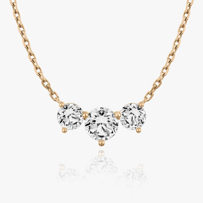 Dazzling 2.0 TCW Round Lab-Grown Diamond Triad Necklace 7