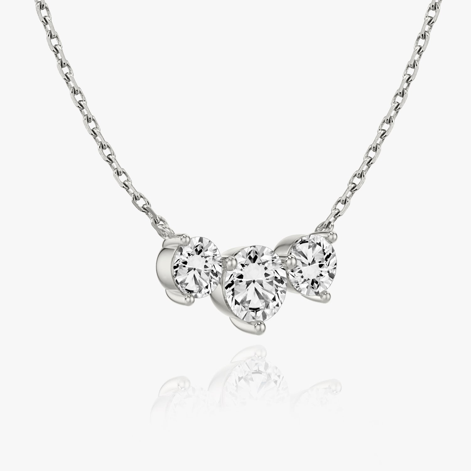 Dazzling 2.0 TCW Round Lab-Grown Diamond Triad Necklace 2