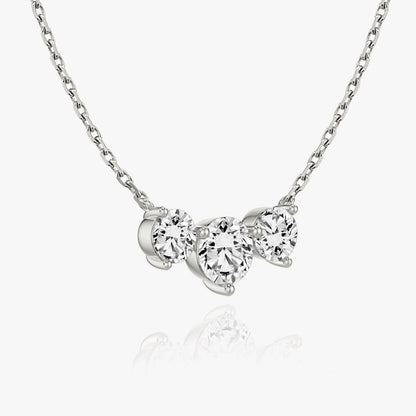 Dazzling 2.0 TCW Round Lab-Grown Diamond Triad Necklace 2