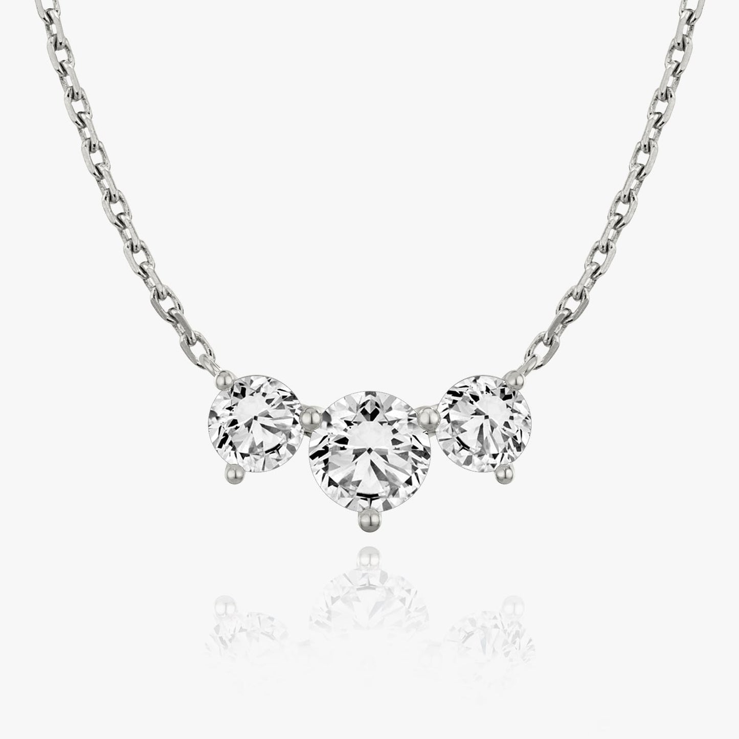 Dazzling 2.0 TCW Round Lab-Grown Diamond Triad Necklace 1