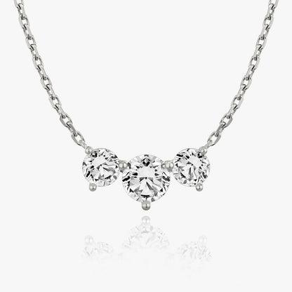 Dazzling 2.0 TCW Round Lab-Grown Diamond Triad Necklace 1