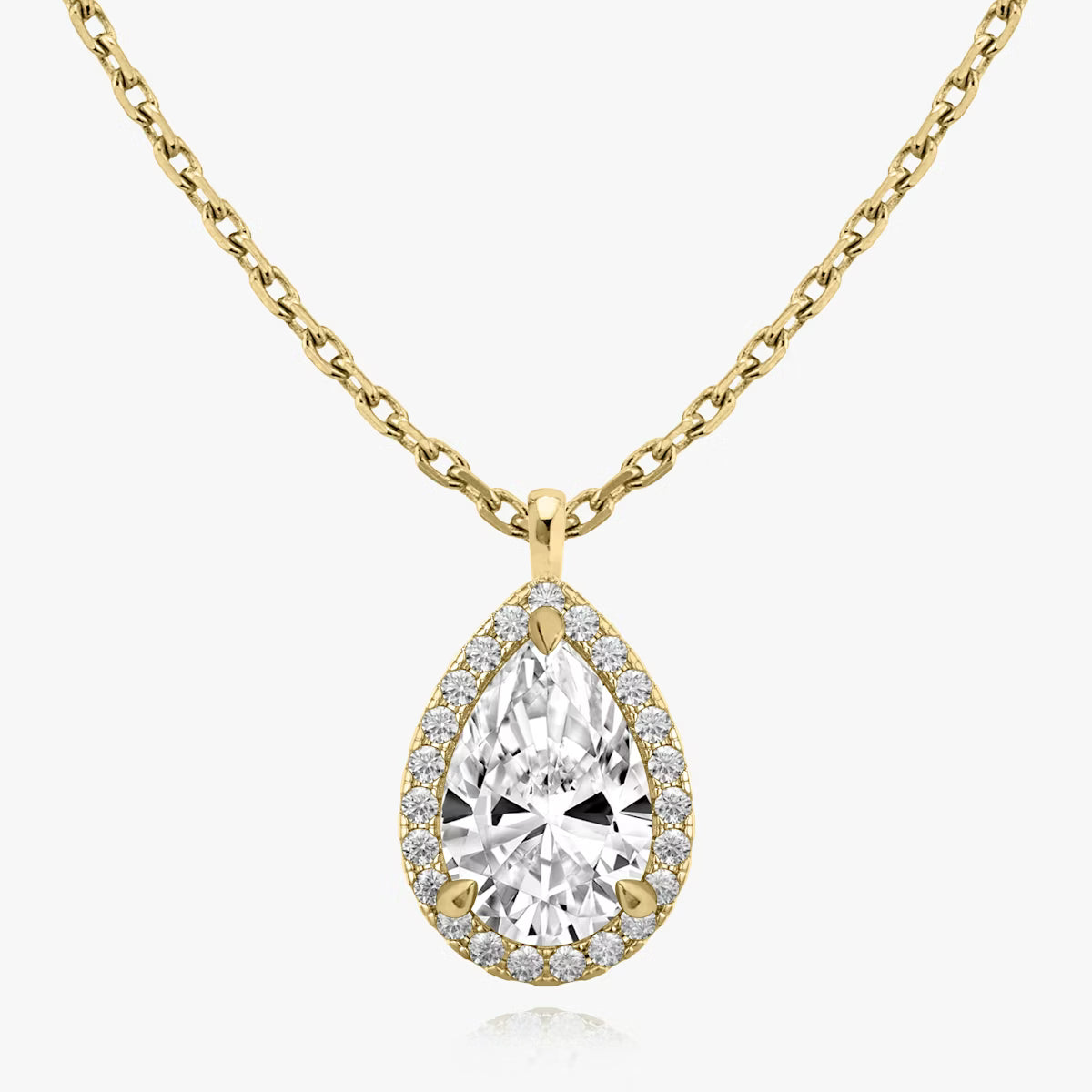 Halo- 1.0 CT Pear Moissanite Necklace