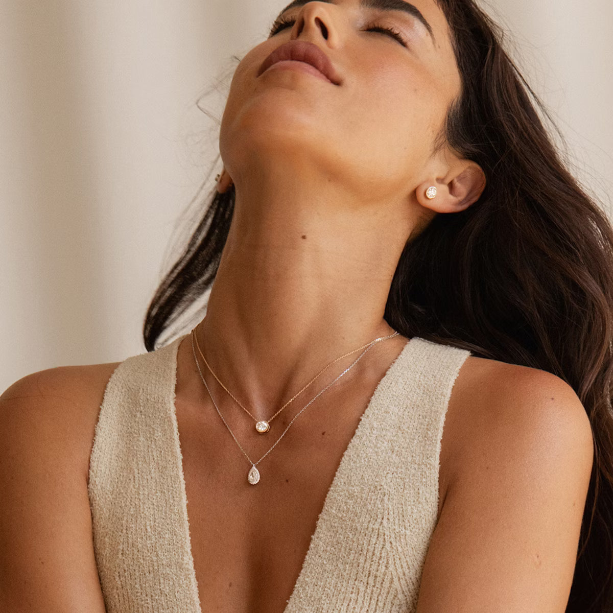Halo- 1.0 CT Pear Moissanite Necklace