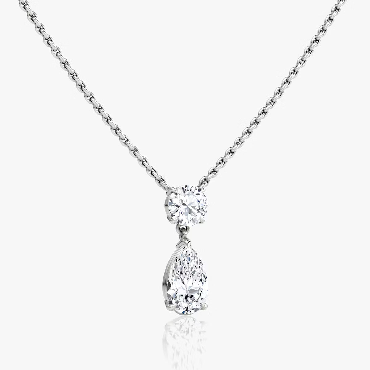 Two Stone- 1.0 CT Pear Moissanite Necklace