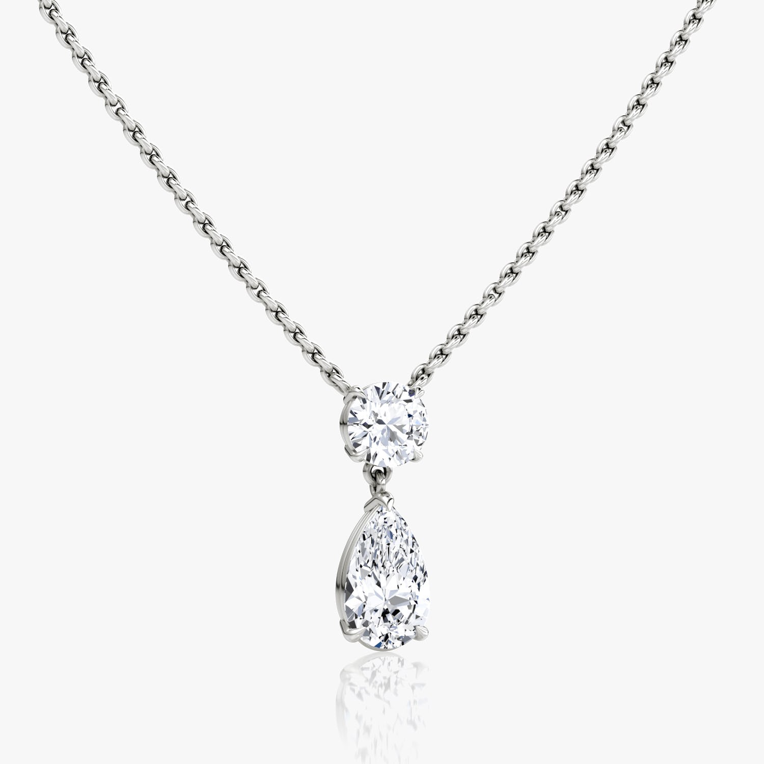 1.50 TCW Pear & Round Lab-Grown Diamond Elegance Necklace