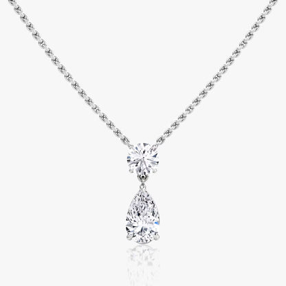 Two Stone- 1.0 CT Pear Moissanite Necklace