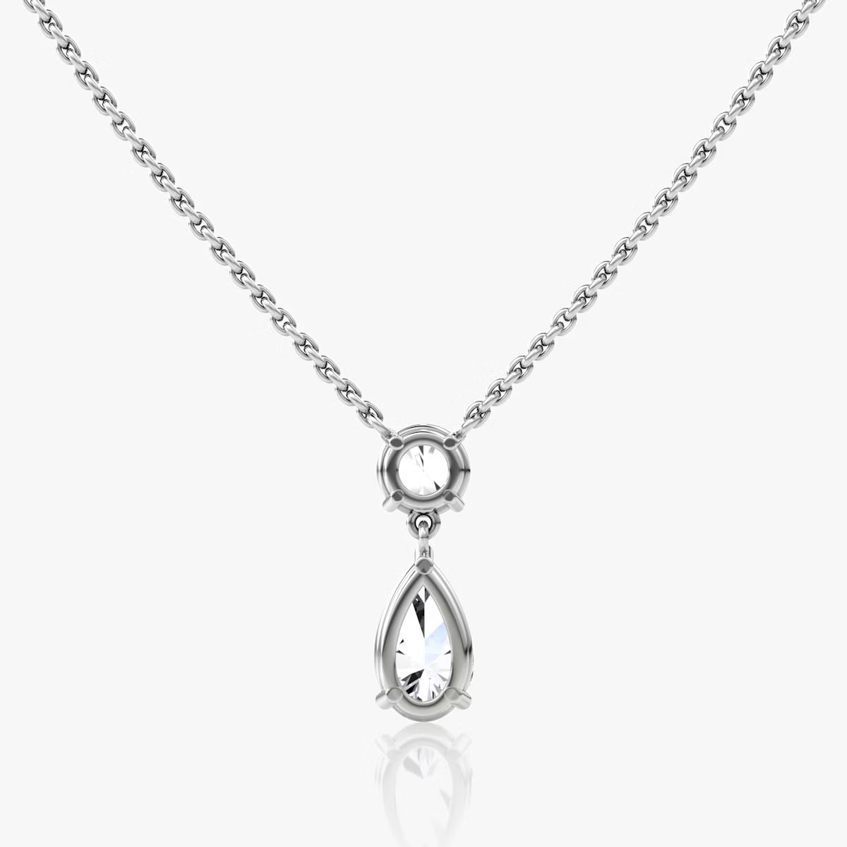 Two Stone- 1.0 CT Pear Moissanite Necklace