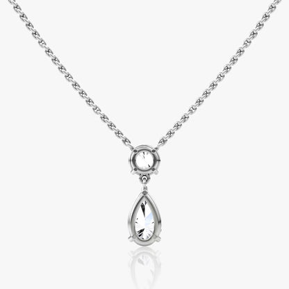 Two Stone- 1.0 CT Pear Moissanite Necklace