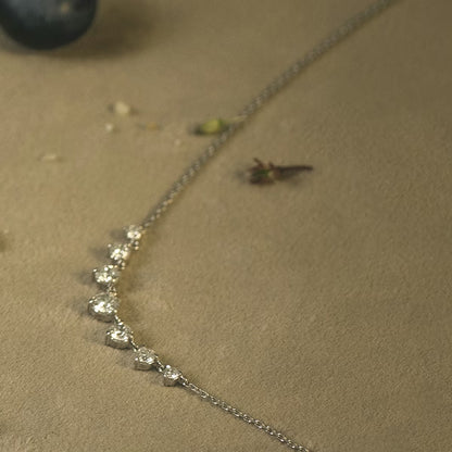Linking Tennis- 0.48 CT Round Moissanite Necklace