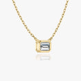 Load image into Gallery viewer, Radiant 1.0 CT Emerald Lab-Grown Diamond Bezel Solitaire Necklace
