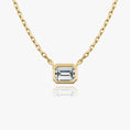 Load image into Gallery viewer, Radiant 1.0 CT Emerald Lab-Grown Diamond Bezel Solitaire Necklace
