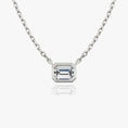 Load image into Gallery viewer, Radiant 1.0 CT Emerald Lab-Grown Diamond Bezel Solitaire Necklace
